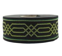 11 Yard Spool 1.37 inches Wide Green Celtic Claddagh Jacquard Ribbon Medieval Fabric Trim Gift Wrapping Wedding Party Decoration CNK09