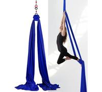 11 Yards Aerial Silks, Yoga Hammock Premium Low-stretch fabrics for Beginner Dance Home Indoor Jungle Gym Gymnastics (Royal Blue)