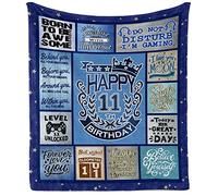 11 Year Old Boy Birthday Gift Throw Blanket 60”x50”, Birthday Gifts for 11 Year Old Boys, 11th Birthday Decorations for Boys