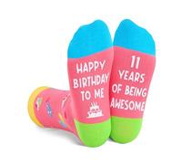 11 Year Old Funny Socks Happy Birthday to Me 11 Years of Being Awesome Novelty Socks Birthday Gifts for Girls Boys 11 Year Old Girl Gifts Boy Gifts Happy Socks Women Men
