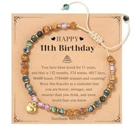 11 Year Old Girl Birthday Gifts, 11th Birthday Decorations Card things Stuff Present Gifts Bracelet for 11 Yr Year Old Girls, Tween Teen Preteen Girls Stuff Gift Jewelry for Granddaughter Daughter
