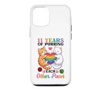 11 Years Of Purring Each Other Paws Cute Cats Anniversary Case for iPhone 12/12 Pro