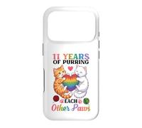11 Years Of Purring Each Other Paws Cute Cats Anniversary Case for iPhone 17 Pro