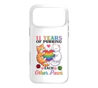 11 Years Of Purring Each Other Paws Cute Cats Anniversary Case for iPhone 17 Pro Max