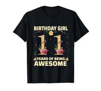 11 Years Old Gifts For Teen 11th Birthday Floral Gifts T-Shirt