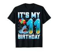 11 Years Old Ocean Animals Shark Lover It's My 11th Birthday T-Shirt