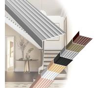 110/120/130cm L Shaped Aluminum Stair Nosing Edge Protector Non-Slip Grey, 5x2cm Brown Wear-Resistant Metal Staircases Angle Trim for Indoor/Outdoor Step(Grey,140cm/55in)
