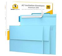 110 5x7 Light Blue Invitation Envelopes - for 5x7 Cards - A7 - (5 ¼ x 7 ¼ inches) - Perfect for Weddings, Graduation, Baby Shower - 120 GSM - Peel, Press & Self Seal - Square Flap