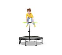 110 CM Mini Trampoline Bounce with Height Adjustable Handrail-Green - Costway | TJ Hughes Green