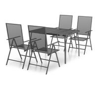 vidaXL 5 Piece Garden Dining Set Anthracite Steel, Grey