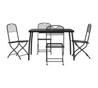 (110 cm table length/ 5 piece) vidaXL Garden Dining Set Outdoor Table and Chair Set Anthracite Metal Mesh