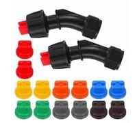 110 Degree Flat Fan Agricultural Spray Nozzle For M14 Thread Compatible With Farm Sprayers Plastic Gardening Watering Tool Red Green Yellow Blue Black Colors For Crop Fertilizer Application(C)