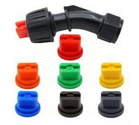 110 Degree Flat Fan Agricultural Spray Nozzle For M14 Thread Compatible With Farm Sprayers Plastic Gardening Watering Tool Red Green Yellow Blue Black Colors For Crop Fertilizer Application(A)