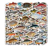 110 Fish Stickers, Creative Personality, Fun Cartoon, Self-Adhesive Waterproof Graffiti Stickers, DIY Skateboard Water Cup Notebook Decoration.