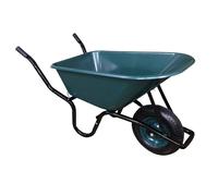 110 Litre 150kg Capacity Heavy Duty Outdoor Pneumatic Plastic Garden Wheelbarrow in Green Samuel Alexander Green One Size