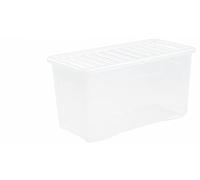 110 Litre Extra Large Clear Plastic Storage Box with Clear Lid