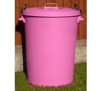 110 Litre Pink Bin/Refuse Bin With Lockable Lid ( Made In The U.K )