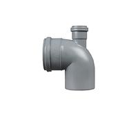 110 mm Soil Pipe Elbow Bend 90° with 50 mm Top Inlet, Sewer Waste Smart Spigot Fitting PVC