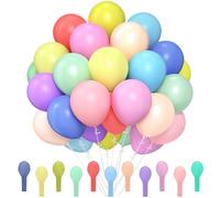 110 Pastel Balloons Pack Assorted Color, 12 Inch Latex Balloons, 11 Color Party Helium Balloon, Rainbow Balloons for Kids' Birthday Decoration, Graduation, Baby Shower, Party Supplies