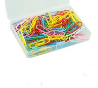 110 Pcs Coloured Paper Clips, Plastic-Coated Metal Paperclips Paper Clips Clamps with Box for Office School Stationery Document, Small Paper Clips(28mm, Assorted Color)