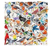 110 Pcs Cute Little Birds Stickers Colourful Flying British Birds Wall Art Decals Removable Decorations Poster Bedroom Kitchen Living Room Garden Stickers for Scrapbooking,Laptop,Phone