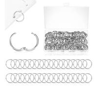 110 Pcs Loose Leaf Binder Rings1 inch Bookbinding Rings, Metal Book Ring Binders for Paper DIY Craft Key Keychain Ring, with Storage Box (20mm/0.78 inch Inner Diameter)
