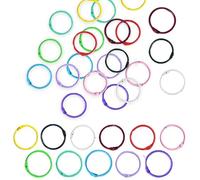 110 Pcs Metallic Loose Leaf Binder Rings, 1 1/5 Inch Colorful Book Rings, Notebook Paper Flash Cards Keychain for School Office Home, 11 Colors