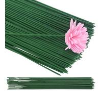 110 Pcs Plastic Floral Stem Plastic Flower Stems Artificial Floral Rod Flower Stem Green Floral Wire Sticks Stem Green Flower Sticks Plant Stub Wire DIY Crafts Bouquet Stem (6.7 inch/17 cm, Green)