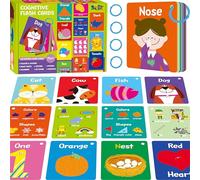 110 PCS Sight Word Flashcards, Double Sided Cards- Alphabet, Foods, Animals, Home Object with 4 Reclosable Rings, Early Learning Tool for Pre-K Kindergarten Toddlers