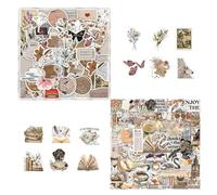 110 Retro Graffiti Sticker Sets, Reading-Related Elements, Creative Decoration Materials, Suitable for Notebook DIY, Mobile Phone Case Beautification.