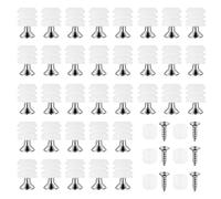 110 Sets Hinge Expansion Dowels with Screws, M4 x 8 mm White Plastic Hinge Dowel Inserts with M3.5 x 13 mm Screws, for Cabinet Cupboard Door Desk Chair Fixings