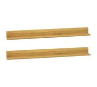 (110 x 10 x 10 cm) vidaXL 2x Solid Wood Teak Wall Shelves Hanging Floating Shelf Wall Storage