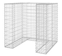 (110 x 100 x 110 cm) vidaXL Gabion Wall for Garbage Bins Galvanised Steel Wheelie Bin Multi Sizes