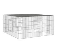 (110 x 110 x 55 cm) vidaXL Rabbit Cage Galvanised Iron Rabbit Enclosure Animal Cage Multi Sizes