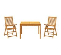 (110 x 110 x 75 cm/ 3 piece) vidaXL Garden Dining Set 3 Piece Outdoor Table and Chair Solid Wood Acacia
