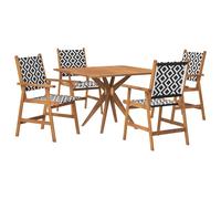 (110 x 110 x 75 cm/ 4 piece) vidaXL Garden Dining Set 5 Piece Outdoor Table and Chair Solid Wood Acacia