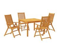 (110 x 110 x 75 cm/ 5 piece) vidaXL Garden Dining Set 3 Piece Outdoor Table and Chair Solid Wood Acacia
