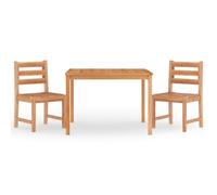 vidaXL 3 Piece Garden Dining Set Solid Wood Teak, Brown