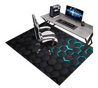 110 x 150 cm Office Gaming Chair Mat for Carpet, Office Chair Carpet Protector Mat Carpeted Floor, Gaming Floor Protectors for Rolling Chairs, Desk Chair Mat for Hardwood Floor, Black Protector Rug