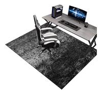 110 x 150 cm Office Gaming Chair Mat for Carpet, Office Chair Carpet Protector Mat Carpeted Floor, Gaming Floor Protectors for Rolling Chairs, Desk Chair Mat for Hardwood Floor, Black Protector Rug