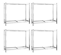 (110 x 40 x 110 cm/ 4 piece) vidaXL Tire Rack Workshop Shelf Storage Industrial Shelving Unit Silver Steel