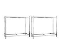 vidaXL 2-layer Tire Racks 2 Pcs Silver 110X40X110cm Steel, Silver