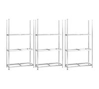 (110 x 40 x 200 cm/ 3 piece) vidaXL Tire Rack Workshop Shelf Storage Industrial Shelving Unit Silver Steel