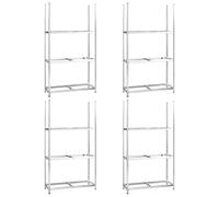 (110 x 40 x 200 cm/ 4 piece) vidaXL Tire Rack Workshop Shelf Storage Industrial Shelving Unit Silver Steel