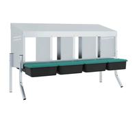 vidaXL Chicken Nesting Box 4 Compartments - Galvanised Steel - Easy Egg Collection - Adjustable Height - Ventilated Design - Easy to Clean - Indoor/Outdoor Use