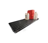 110 x 55cm Bunded Drip Tray with Removable Grid | 25-Litre Spill Containment Tray for Small Drums, Cans, and Containers - Durable Recycled Polypropylene for Garages, Workshops, and COSHH Compliance