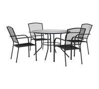 Stackable Garden Chair Set Patio Chair Anthracite Powder-coated Steel vidaXL