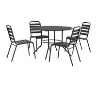 (110 x 72.5 cm/ 5 piece) vidaXL Stackable Garden Chair Set Seat 5 pcs Anthracite Powder-coated Steel