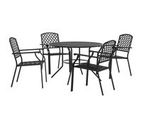 Stackable Garden Chair Set Patio Chair Anthracite Powder-coated Steel vidaXL