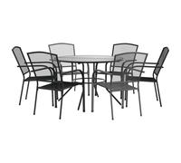 Stackable Garden Chair Set Patio Chair Anthracite Powder-coated Steel vidaXL